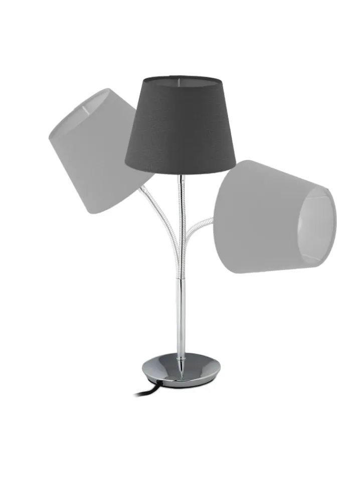 relaxdays Tischleuchten<Tischlampe in Grau/ Silber - (H)47 x Ø 17 cm