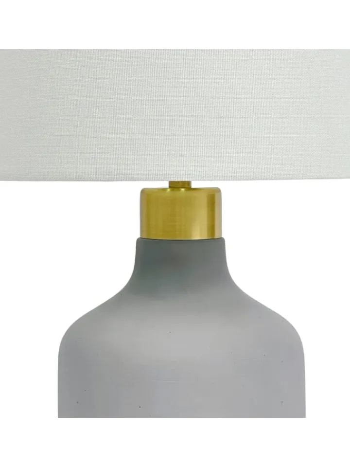 relaxdays Tischleuchten<Tischlampe in Grau/ Weiß - (H)35 x Ø 25 cm