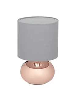 relaxdays Tischleuchten<Tischlampe in Kupfer/ Grau - (H)28 x Ø 18 cm