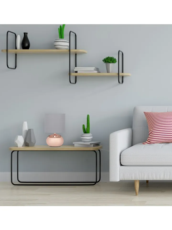 relaxdays Tischleuchten<Tischlampe in Kupfer/ Grau - (H)28 x Ø 18 cm
