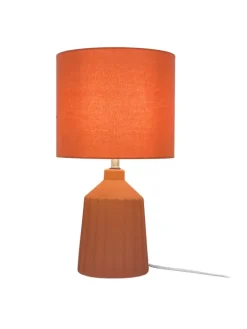 relaxdays Tischleuchten<Tischlampe in Terracotta - (H)42 x Ø 23 cm