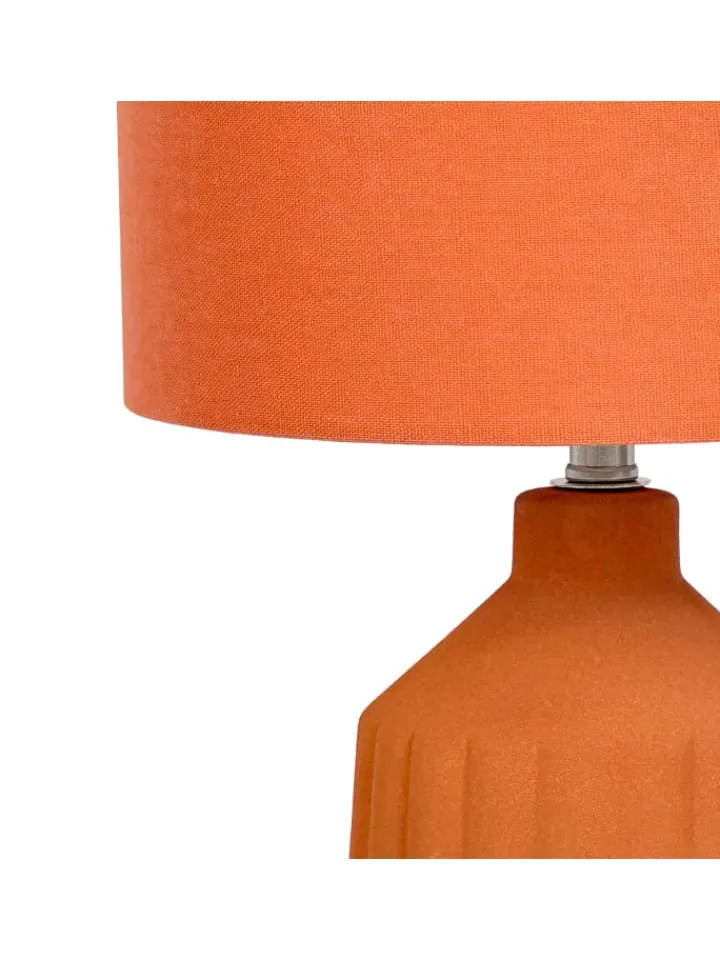 relaxdays Tischleuchten<Tischlampe in Terracotta - (H)42 x Ø 23 cm