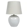 relaxdays Tischleuchten<Tischlampe in Weiß/ Creme - (H)45 x Ø 30 cm