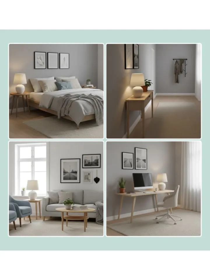 relaxdays Tischleuchten<Tischlampe in Weiß/ Creme - (H)45 x Ø 30 cm