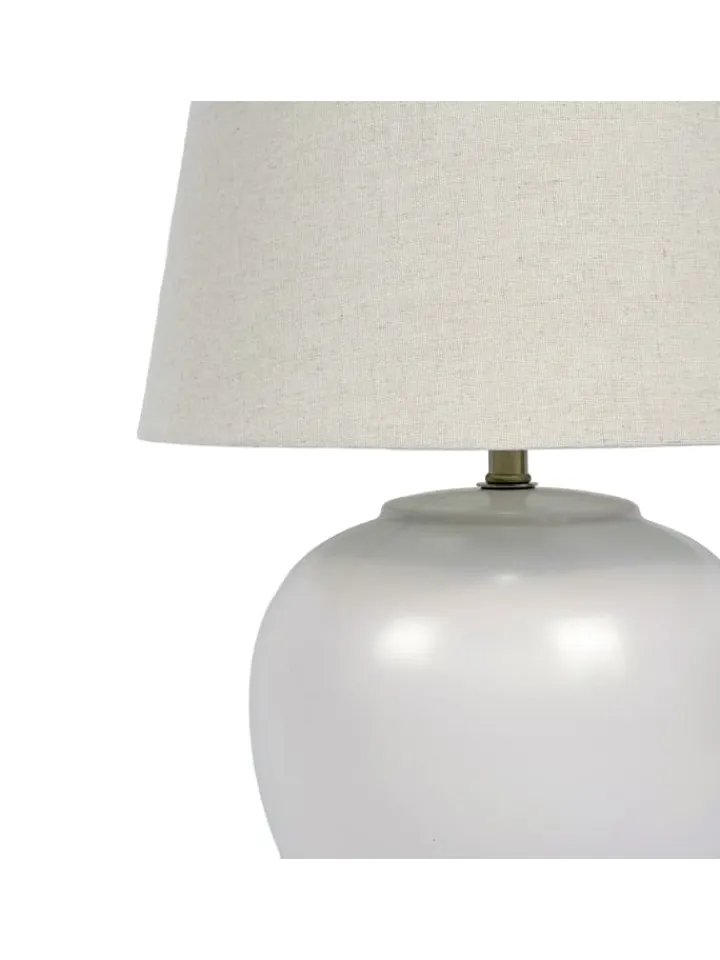 relaxdays Tischleuchten<Tischlampe in Weiß/ Creme - (H)45 x Ø 30 cm
