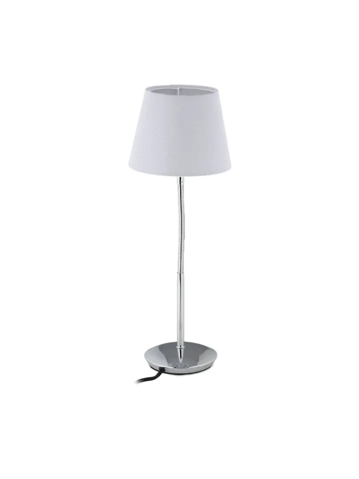 relaxdays Tischleuchten<Tischlampe in Weiß/ Silber - (H)47 x Ø 17 cm