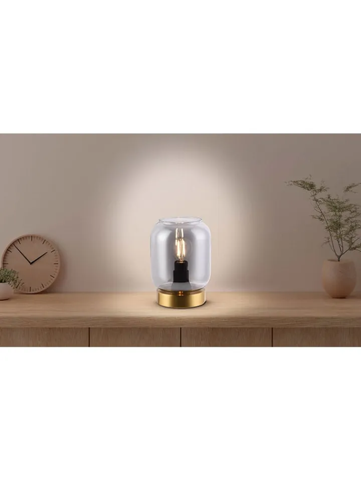 näve Tischleuchten<Tischleuchte "Alessio" in Grau/ Gold - (H)17 x Ø 20 cm