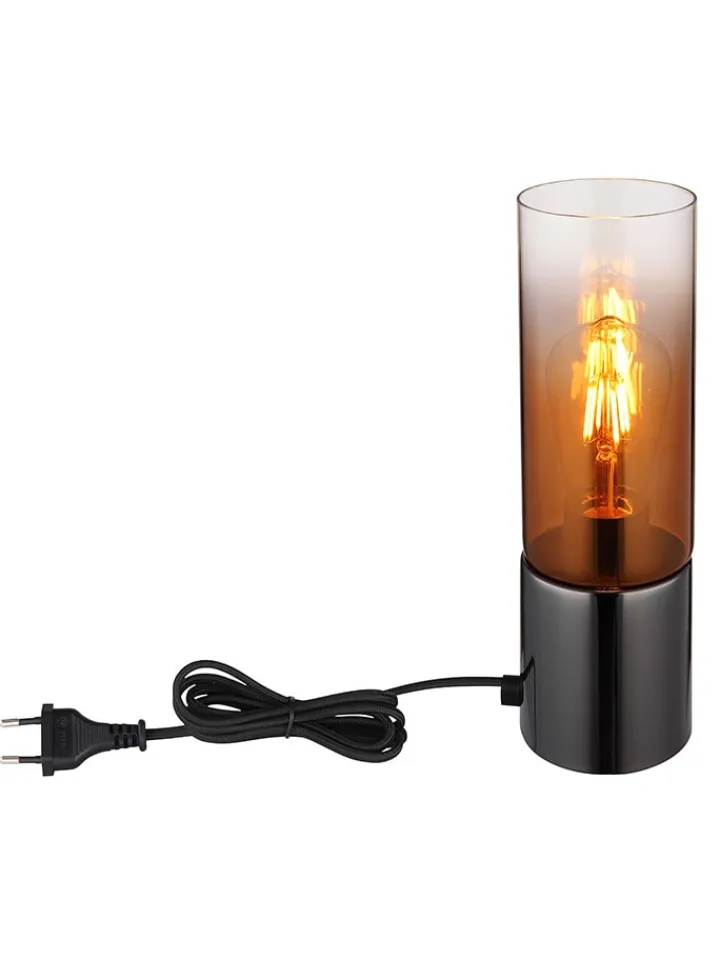 Globo lighting Tischleuchten<Tischleuchte "Annika" in Schwarz/ Silber - (H)30 x Ø 9 cm