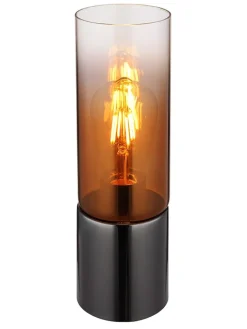 Globo lighting Tischleuchten<Tischleuchte "Annika" in Schwarz/ Silber - (H)30 x Ø 9 cm