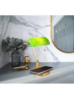 Globo lighting Tischleuchten<Tischleuchte "Antique" in Grün/ Gold - (B)26,5 x (H)36 x (T)25 cm