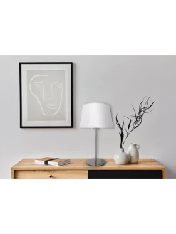 näve Tischleuchten<Tischleuchte "Bologna" in Chrom/ Weiß - (H)45 cm