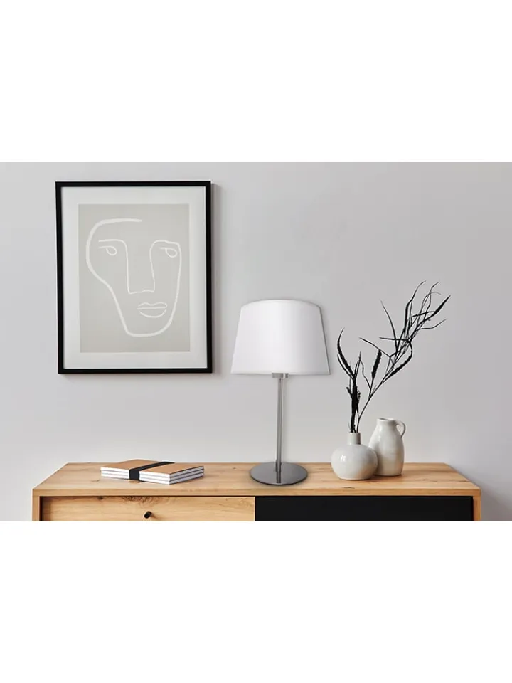näve Tischleuchten<Tischleuchte "Bologna" in Chrom/ Weiß - (H)45 cm