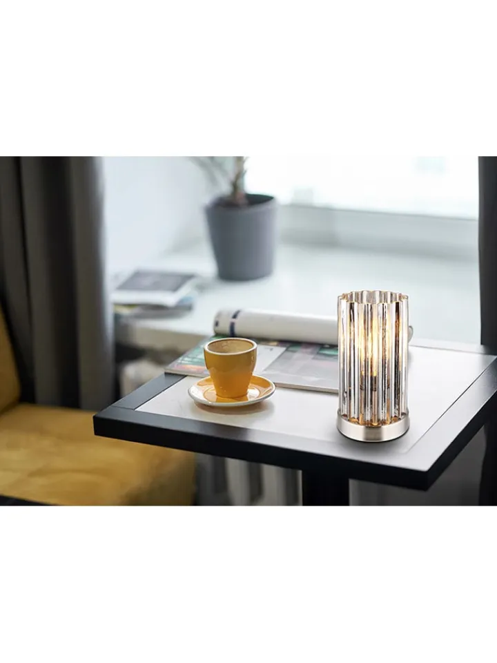 Globo lighting Tischleuchten<Tischleuchte "Cayden" in Silber - (H)21,5 x Ø 12 cm