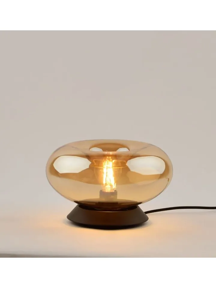 s.LUCE Tischleuchten<Tischleuchte Cruet E27 Up & Low Glas mit Schalter in Amber