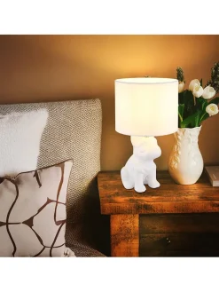 Globo lighting Tischleuchten<Tischleuchte ''Dogo'' in Weiß - (B)23,3 x (H)40 x (T)22 cm