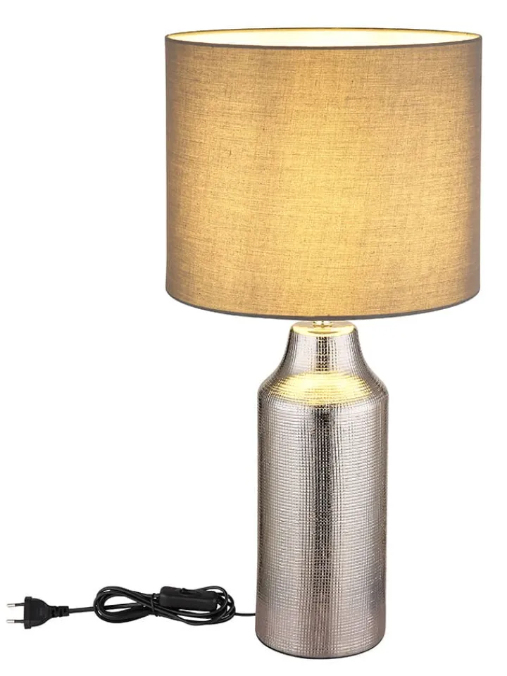 Globo lighting Tischleuchten<Tischleuchte "Elden" in Silber/ Grau - (H)61 x Ø 30,5 cm