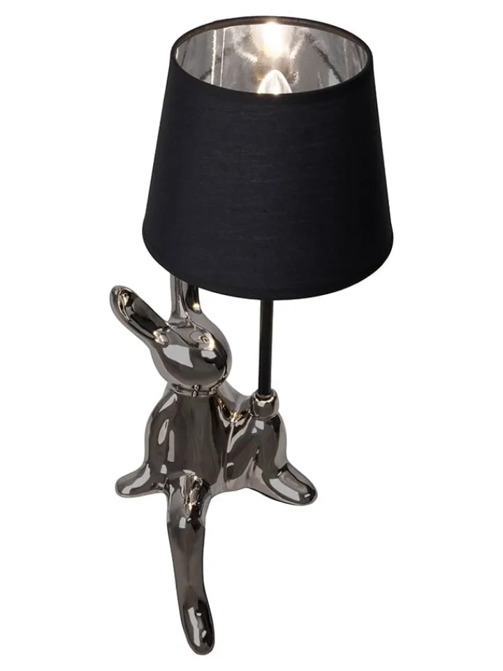näve Tischleuchten<Tischleuchte "Helge" in Silber/ Schwarz - (H)45 x Ø 18 cm