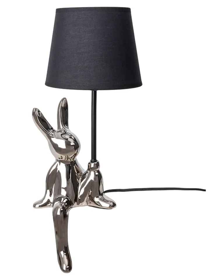 näve Tischleuchten<Tischleuchte "Helge" in Silber/ Schwarz - (H)45 x Ø 18 cm