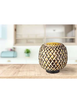 Globo lighting Tischleuchten<Tischleuchte in Beige/ Schwarz - (H)19,5 x Ø 20 cm