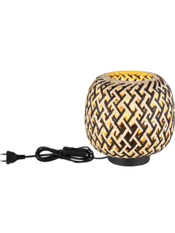 Globo lighting Tischleuchten<Tischleuchte in Beige/ Schwarz - (H)19,5 x Ø 20 cm