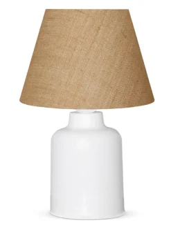 ABERTO DESIGN Tischleuchten<Tischleuchte in Hellbraun/ Weiß - (H)31 x Ø 22 cm