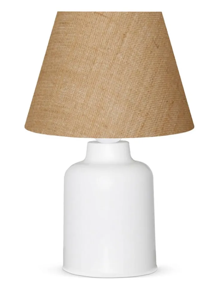 ABERTO DESIGN Tischleuchten<Tischleuchte in Hellbraun/ Weiß - (H)31 x Ø 22 cm