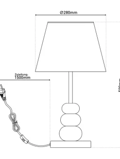 näve Tischleuchten<Tischleuchte in Schwarz/ Braun/ Grau - (H)50 x Ø 28 cm
