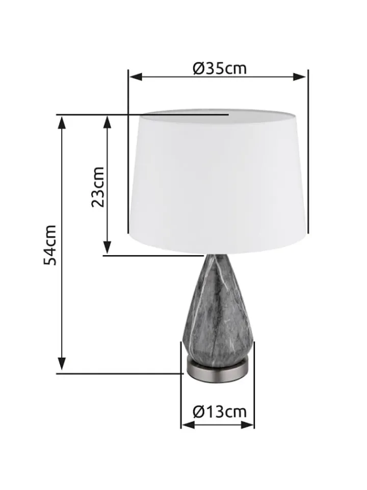 Globo lighting Tischleuchten<Tischleuchte ''Kisa'' in Grau - (H)54 x Ø 35 cm