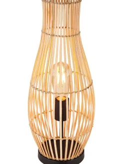 Globo lighting Tischleuchten<Tischleuchte "Laglio" in Hellbraun/ Schwarz - (H)47,5 x Ø 19,5 cm