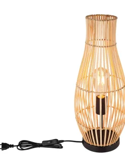 Globo lighting Tischleuchten<Tischleuchte "Laglio" in Hellbraun/ Schwarz - (H)47,5 x Ø 19,5 cm