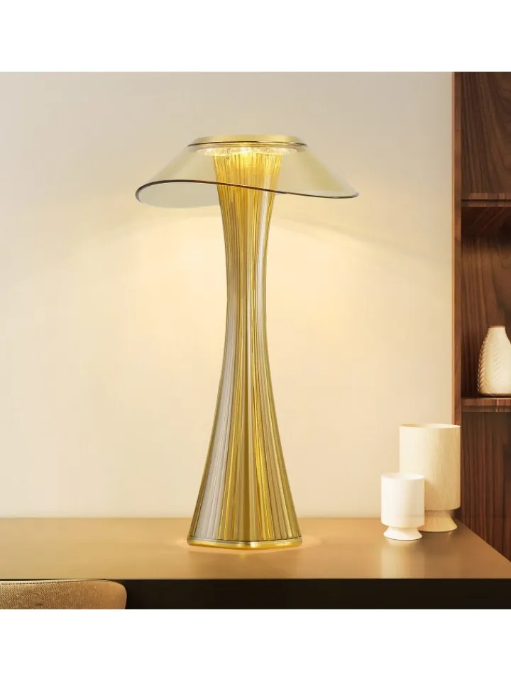 ZMH Tischleuchten<Tischleuchte LED in gold USB Wiederaufladbar Touch Dimmbar