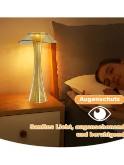 ZMH Tischleuchten<Tischleuchte LED in gold USB Wiederaufladbar Touch Dimmbar