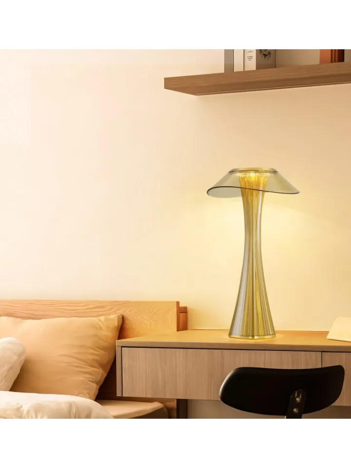 ZMH Tischleuchten<Tischleuchte LED in gold USB Wiederaufladbar Touch Dimmbar