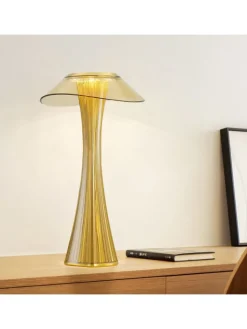 ZMH Tischleuchten<Tischleuchte LED in gold USB Wiederaufladbar Touch Dimmbar