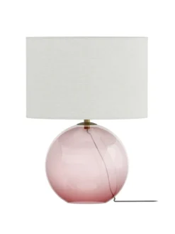 home24 Tischleuchten<Tischleuchte LUMENZA in Pink / Weiß