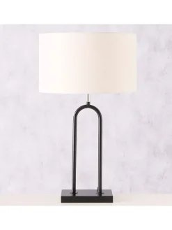 Boltze Tischleuchten<Tischleuchte "Medley" in Weiß/ Schwarz - (H)65 x Ø 38 cm