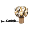Globo lighting Tischleuchten<Tischleuchte "Mika" in Hellbraun/ Gold - (H)25 x Ø 20 cm