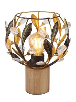 Globo lighting Tischleuchten<Tischleuchte "Mika" in Hellbraun/ Gold - (H)25 x Ø 20 cm