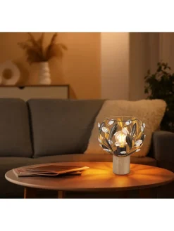 Globo lighting Tischleuchten<Tischleuchte "Mika" in Hellbraun/ Gold - (H)25 x Ø 20 cm