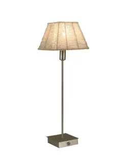 näve Tischleuchten<Tischleuchte "PEARL" in stahl-blank - (L)16 cm x (B)16 cm x (H)50 cm