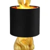 Globo lighting Tischleuchten<Tischleuchte "Rabbit" in Schwarz/ Gold - (H)41 x Ø 18 cm