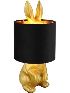 Globo lighting Tischleuchten<Tischleuchte "Rabbit" in Schwarz/ Gold - (H)41 x Ø 18 cm