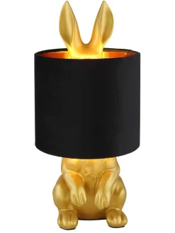 Globo lighting Tischleuchten<Tischleuchte "Rabbit" in Schwarz/ Gold - (H)41 x Ø 18 cm