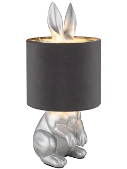 Globo lighting Tischleuchten<Tischleuchte "Rabbit" in Silber/ Schwarz - (H)41 x Ø 18 cm