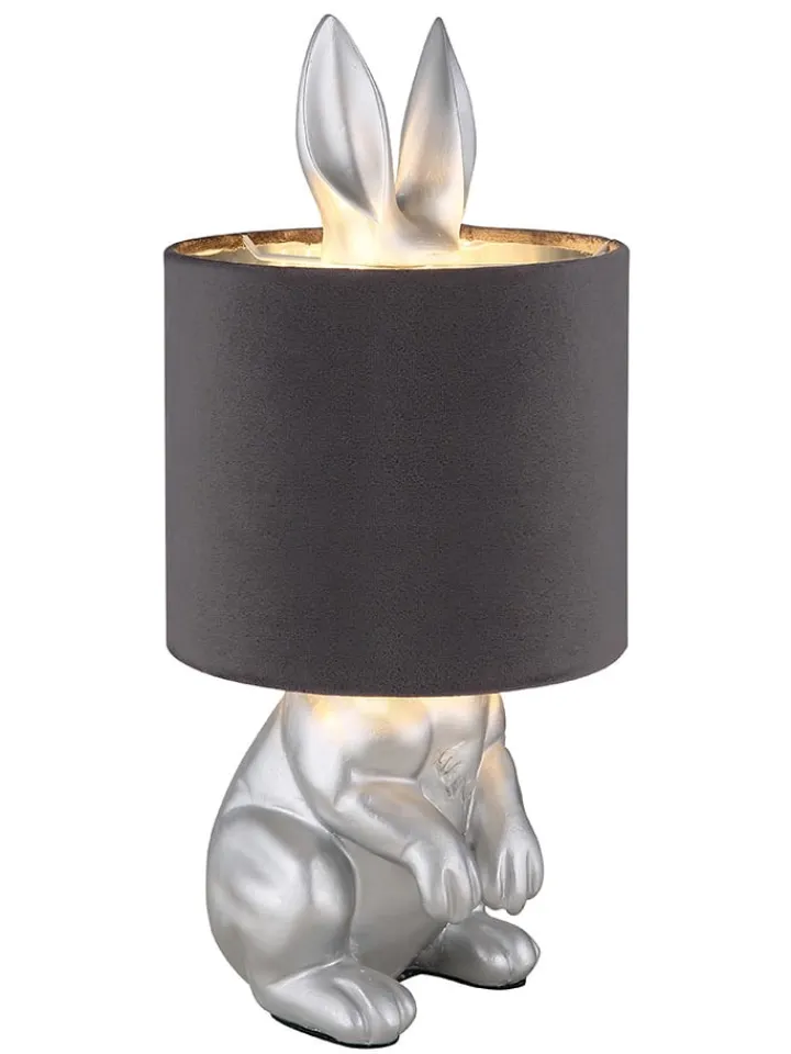 Globo lighting Tischleuchten<Tischleuchte "Rabbit" in Silber/ Schwarz - (H)41 x Ø 18 cm