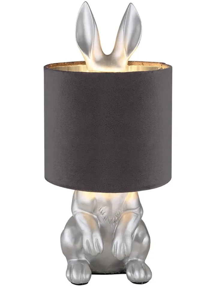 Globo lighting Tischleuchten<Tischleuchte "Rabbit" in Silber/ Schwarz - (H)41 x Ø 18 cm
