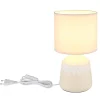 Globo lighting Tischleuchten<Tischleuchte "Rela" in Creme - (H)31,5 x Ø 17,5 cm