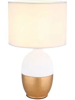 Globo lighting Tischleuchten<Tischleuchte "Valentino" in Gold/ Creme - (H)29,5 x Ø 25 cm