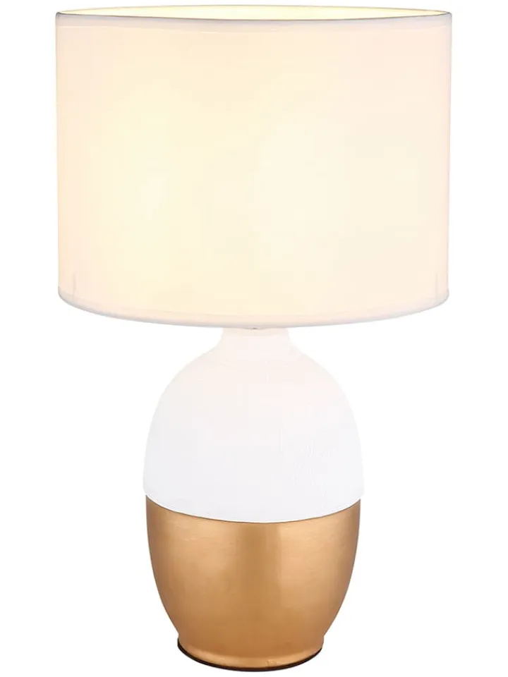 Globo lighting Tischleuchten<Tischleuchte "Valentino" in Gold/ Creme - (H)29,5 x Ø 25 cm