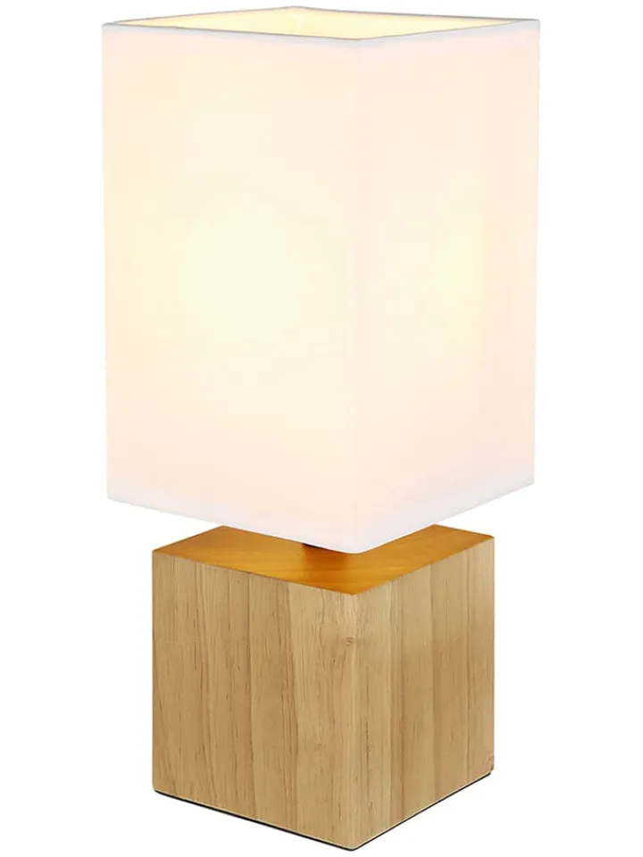 Globo lighting Tischleuchten<Tischleuchte "Valentino" in Hellbraun/ Creme - (H)30 x (T)12 cm